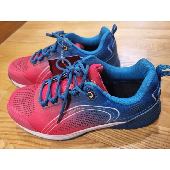 Wolverine Women Dash Compo Toe Waterpf Athletic Work Shoe Watermelon/Blue Sz 9 M - Picture 3 of 8